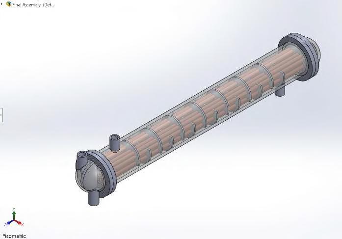 Multitube heat exchanger in SolidWorks